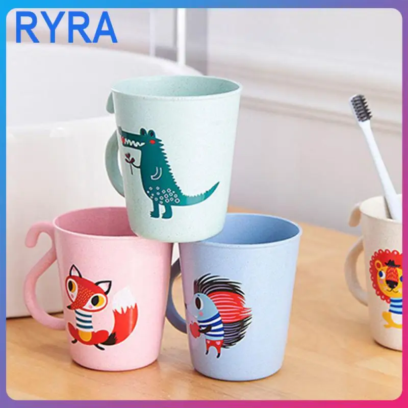 

New Childrens Animal Water Cup High Quality Environmentally Friendly Childrens Mouthwash Cup Cartoon Cute Wheat Straw Wheat Cup