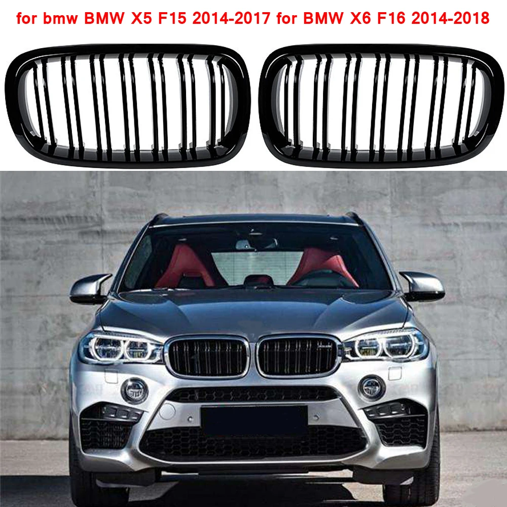 

Передняя сменная решетка радиатора для BMW F15, черный глянцевый гриль для X5 F15 2014-2017 для BMW X6 F16 2014-2018