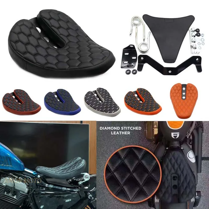 

For Harley Davidson Seat Cushion 883 883L 883R 883C XL1200 XL1200X Sportster 1200 Decompression Leather Saddle 2006 2010-2020