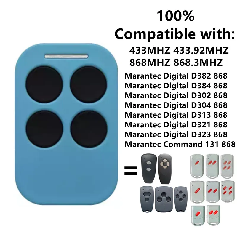 

868MHz Duplicator Clone Marantec Digital D382 D384 D302 D304 D313 D321 D323 868 Garage Door Remote Control Gate Opener 868.35mhz