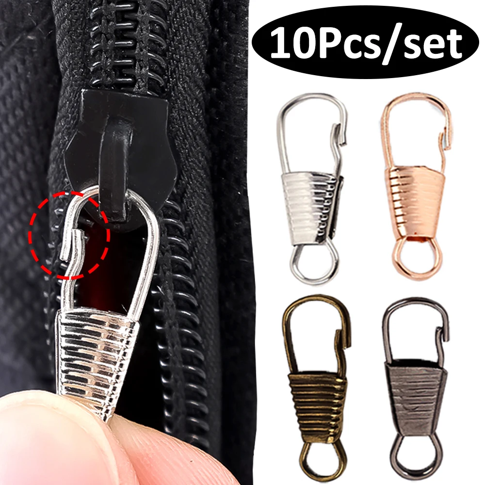 

10PCS Universal Zipper Puller Detachable Zippers Pull Tab Fixer Replacement Zip Slider Teeth Rescue Sewing for Jacket Luggage