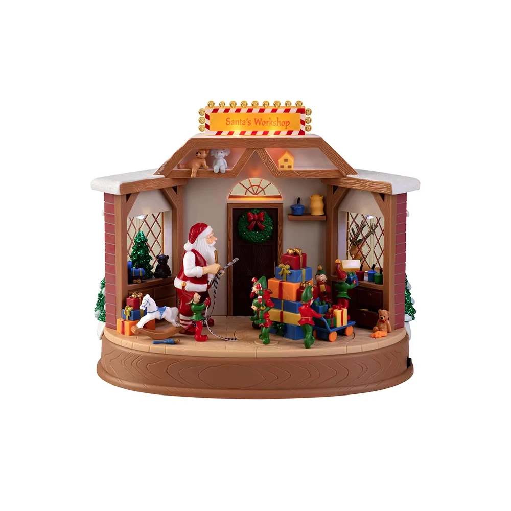 

Музыкальный рождественский домик Санта Клауса пластик