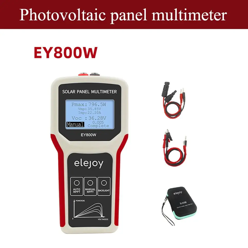 EL400B/ EY800W CAR Photovoltaic Panel Power Supplies Multimeter Solar Panel Auto/ Manual MPPT Tester Voltage Testing Tool