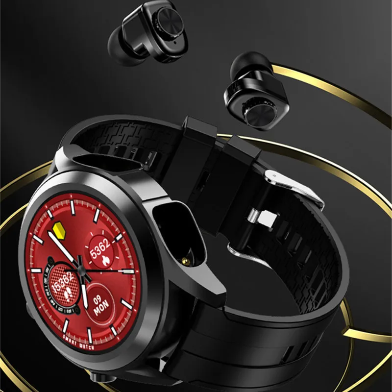 Смарт-часы T10 мужские Tws 2 в 1 Hi-Fi Bluetooth |