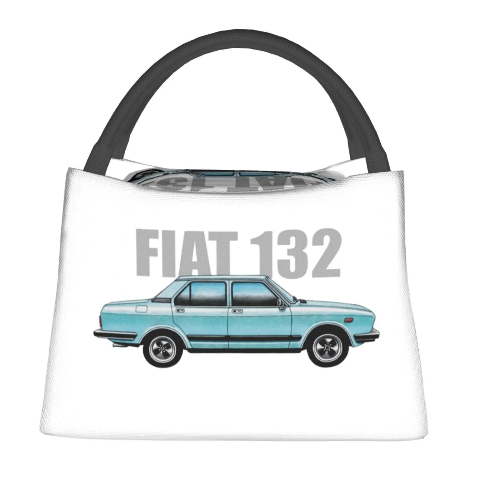 

Fiat 132 Saloon Illustration With Text Portable Lunch Bag New Thermal Insulated Lunch Tote Fiat 132 Seat Saloon Auto Automobile