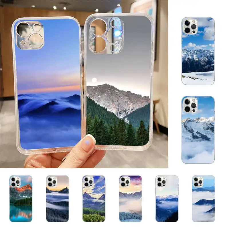 

Mountain Forest Cloud Clear Phone Case For Iphone 7 8 Plus X Xr Xs 11 12 13 Se2020 Mini Mobile Iphones 14 Pro Max Case