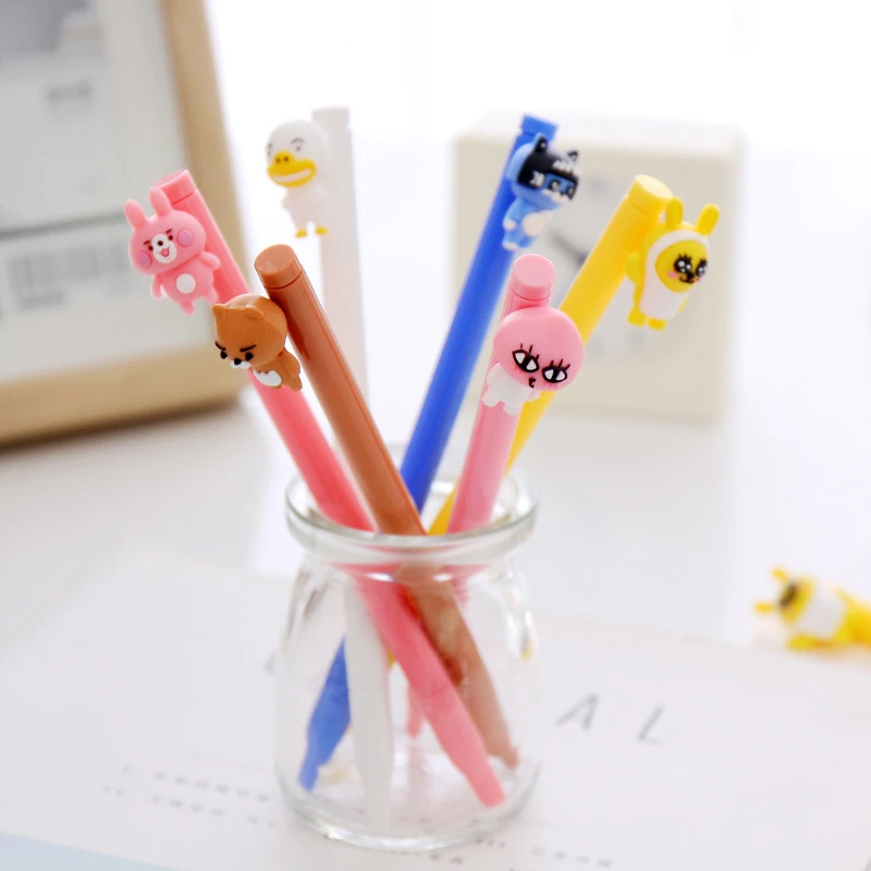 

DL Korean stationery creative animals, Moyi Xiao neutral pen, cute cartoon animal head like pen