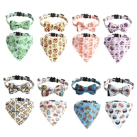 small cat collar safety breakaway buckle with bell quick release bowknot goats bandana personalized fruit donut cake pattern