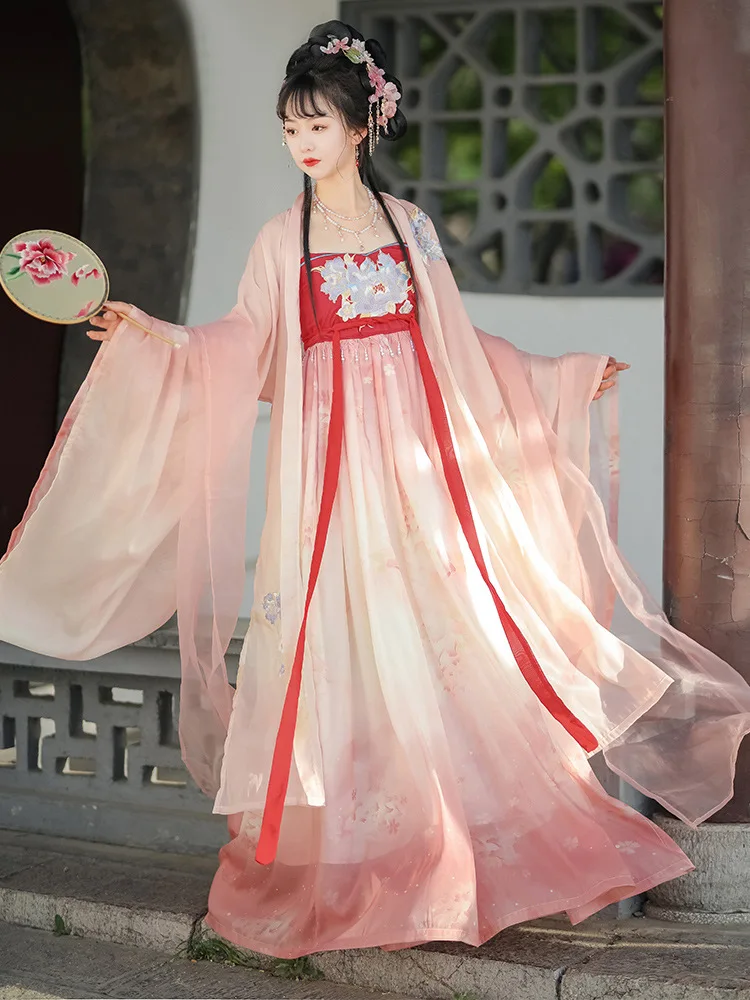 Оригинальный Женский костюм династии ханьфу NT134 с вышивкой в стиле древней Тан