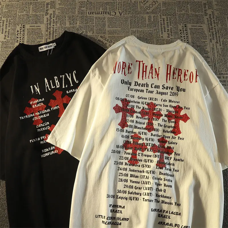 Американская брендовая футболка свободного покроя с коротким рукавом и