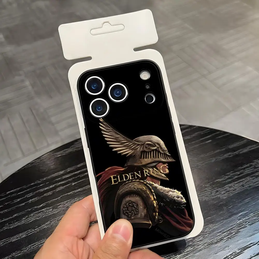 Фото Чехол для телефона E-Elden R-Ring для iPhone 17 Air 16 E Pro Max 15 14 13 Mini 12 Pro 11 Max Plus, черный, мягкий, силиконовый №3