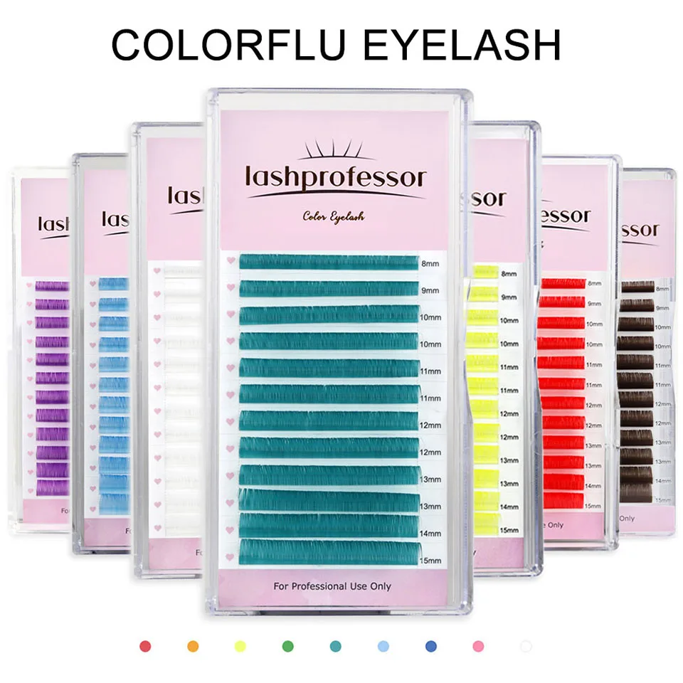 13 Colors Rainbow Colored Eyelash Extension Faux Mink Color Eyelashes Brown Purple Pink Blue Colorful Maquiagem Cilios