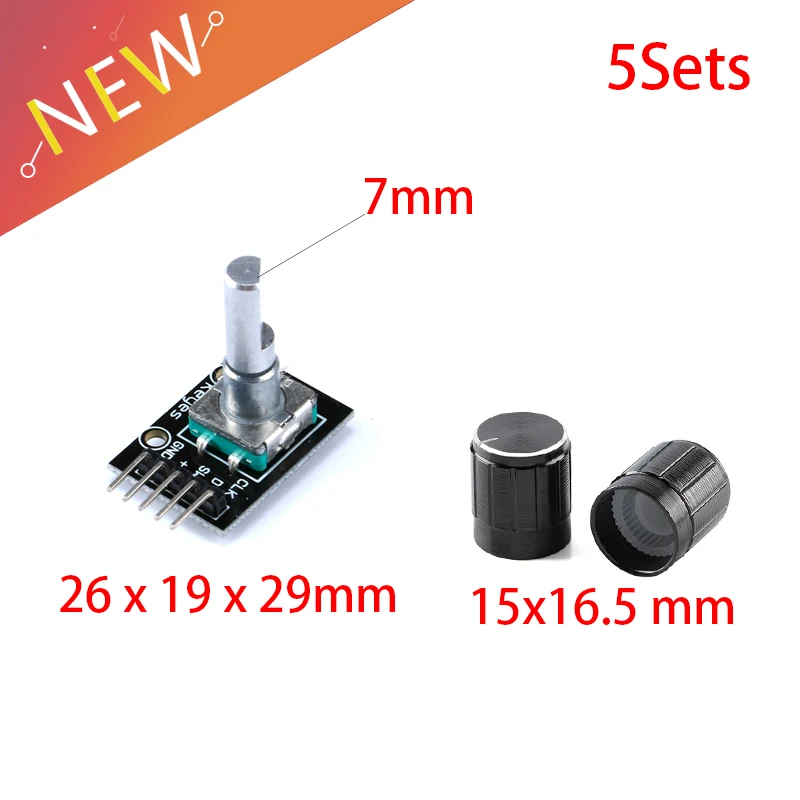 5 комплектов Φ модуль роторного энкодера В переключатель с 15x16 мм Cap для