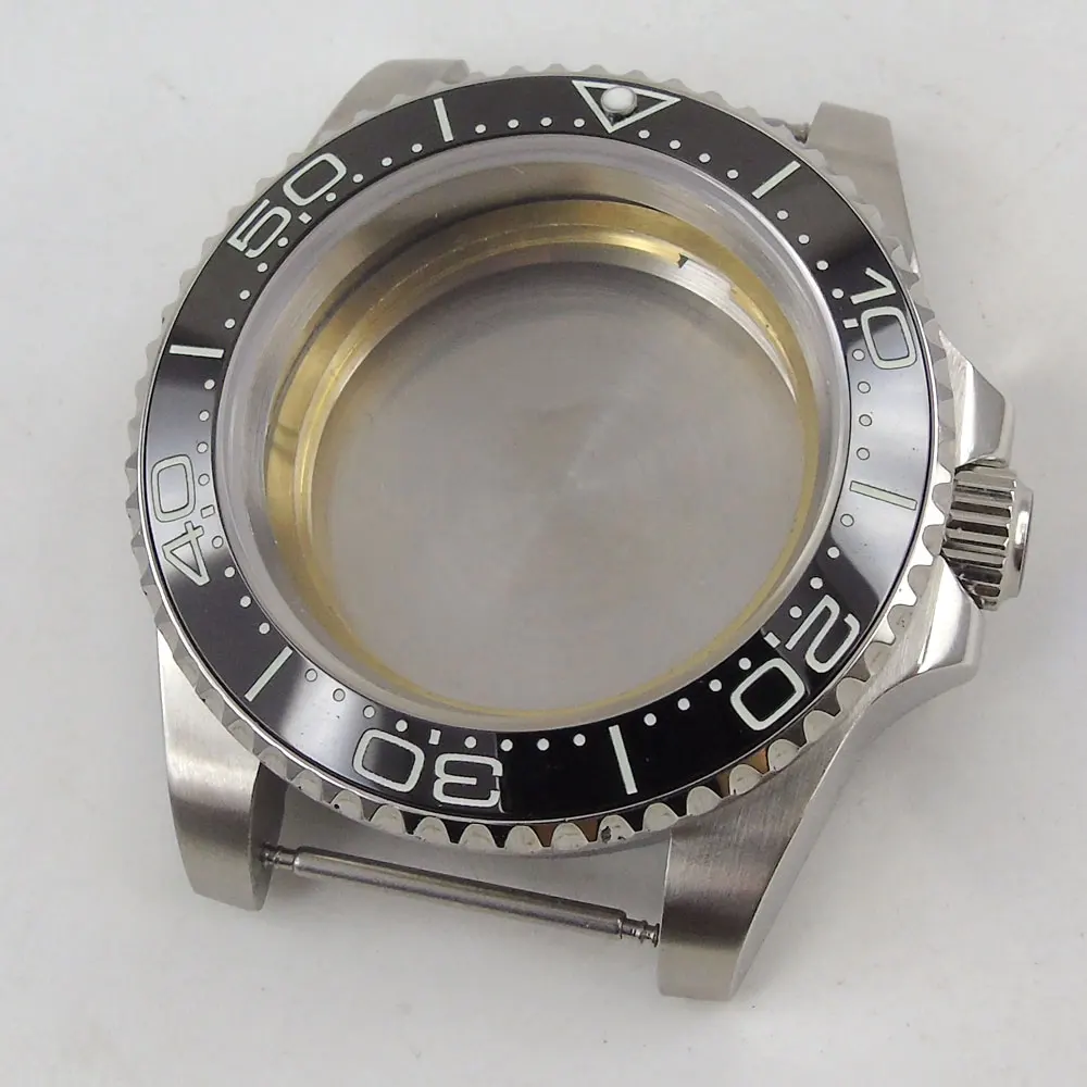 

40mm Fit NH35 NH36 ETA MIYOTA 8215 Watch Case Sapphire Glass Rotaing Black Insert Bezel