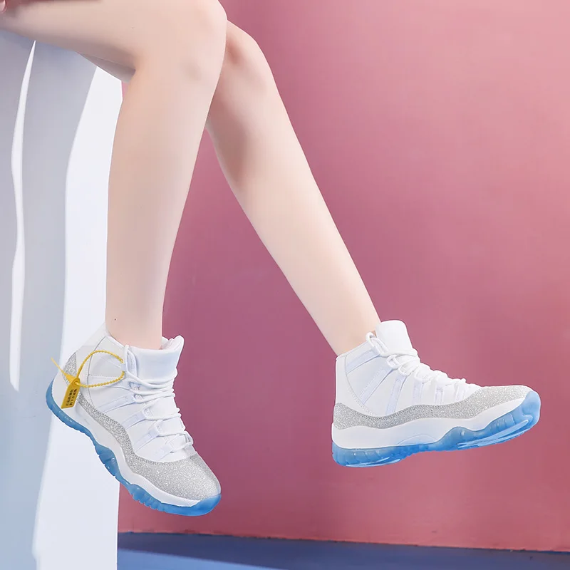 

Original Ladies Basketball Sneakers High Top Non-Slip Outdoor Shoes Training Women Youth Fashion White Pu Sport Shoes Woman