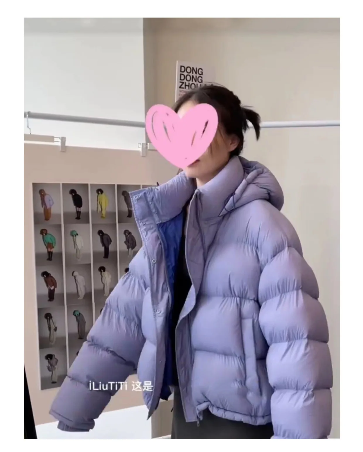 Winter short bread jacket thickened white duck down hooded loose coat