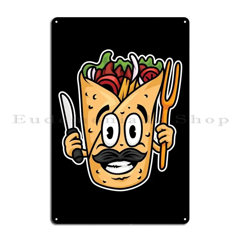 Символ еды кебаб металлический плакат паб стена проектирование стены пещера на