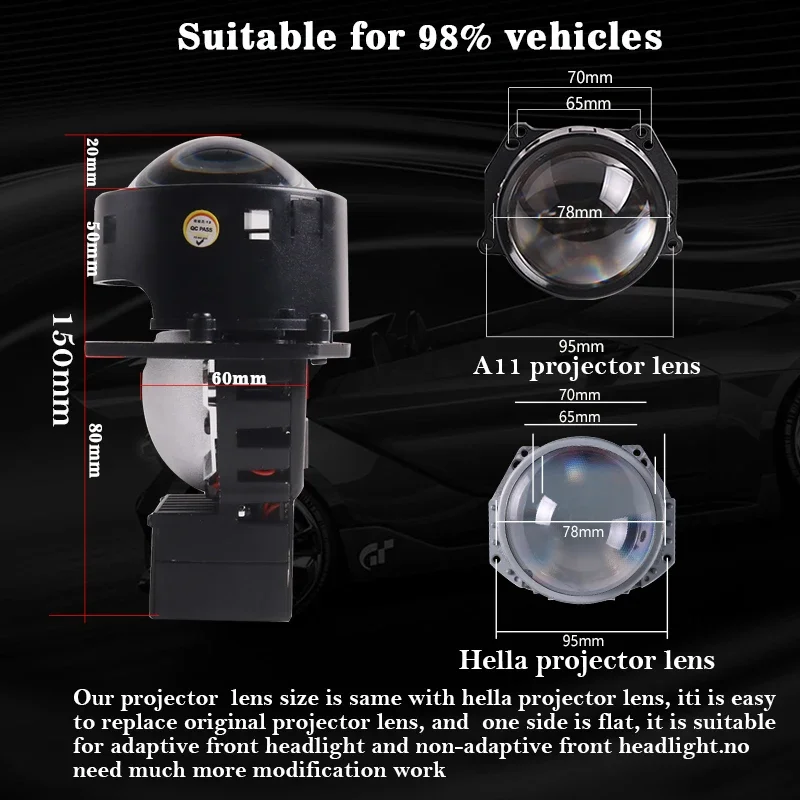 Линзы LKA с синим покрытием 3 0 дюйма 5500 к 150 Вт 12 В