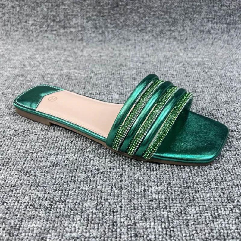 Сандалии женские на плоской подошве пляжная обувь для отдыха роскошные мягкие