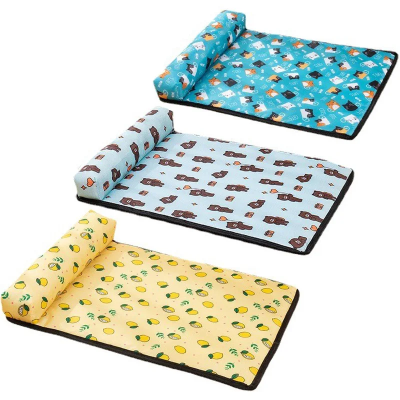 Pet Dog Pillow Cooling Mat Pad Summer Dogs Cats Ice Silk Cooling Blanket Cushion Pet Sofa Kitten Accessories Puppy Supplies