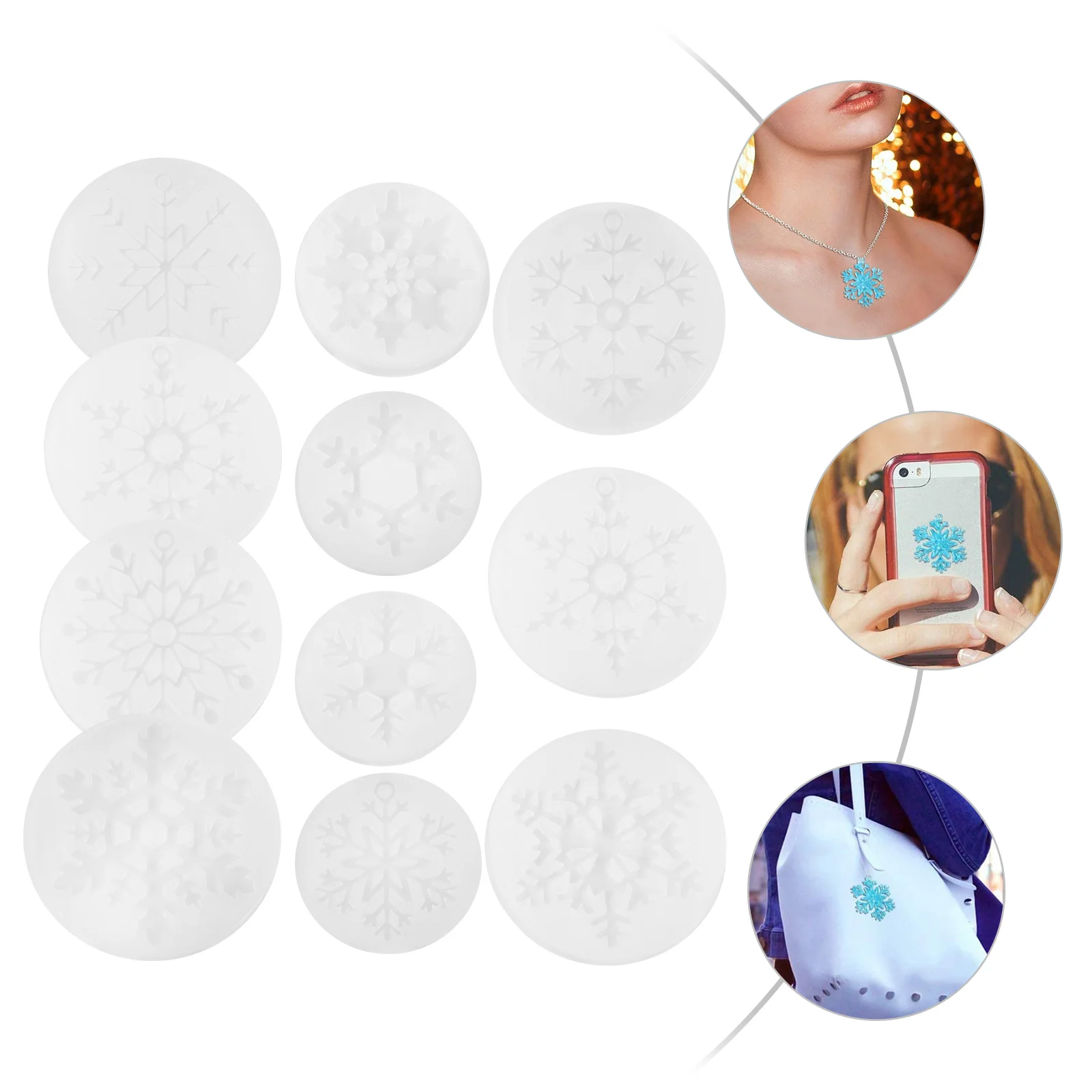 

Molds Snowflake Silicone Mold Christmas Casting Resin Diy Jewelry Epoxy Making Soap Ornamentpendant Coaster Beginner Craft