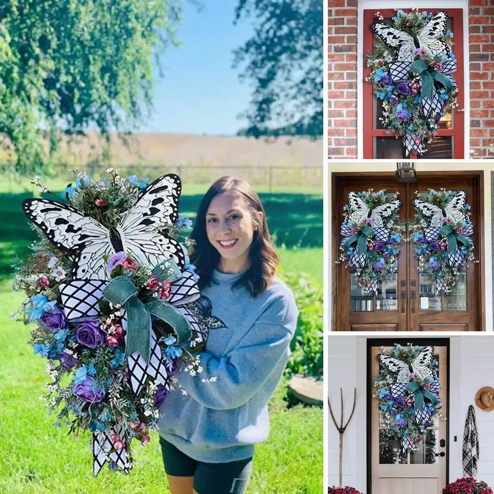 

Spring Wreaths Decoration Easter Garland Hanging Ornaments Door Home Hanging Wall Pendants Props O7s0