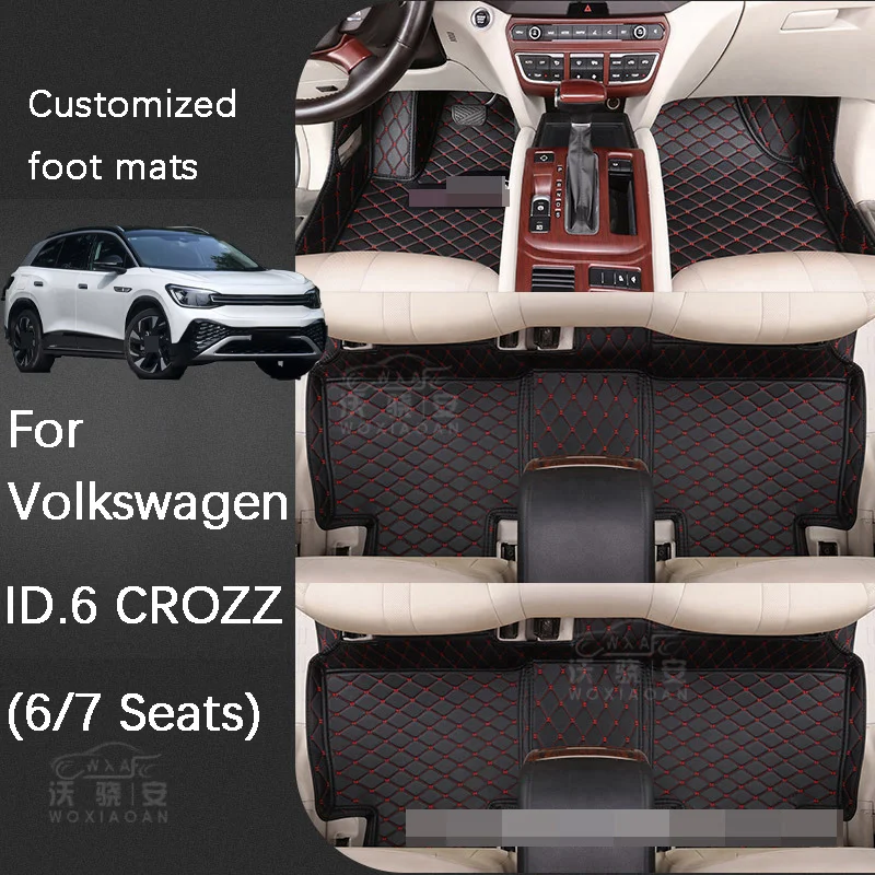 

Износостойкий и водонепроницаемый автомобильный ковер для Volkswagen ID.6 CROZZ (6/7 seat), коврик для ног под заказ, модель 2021-2023version