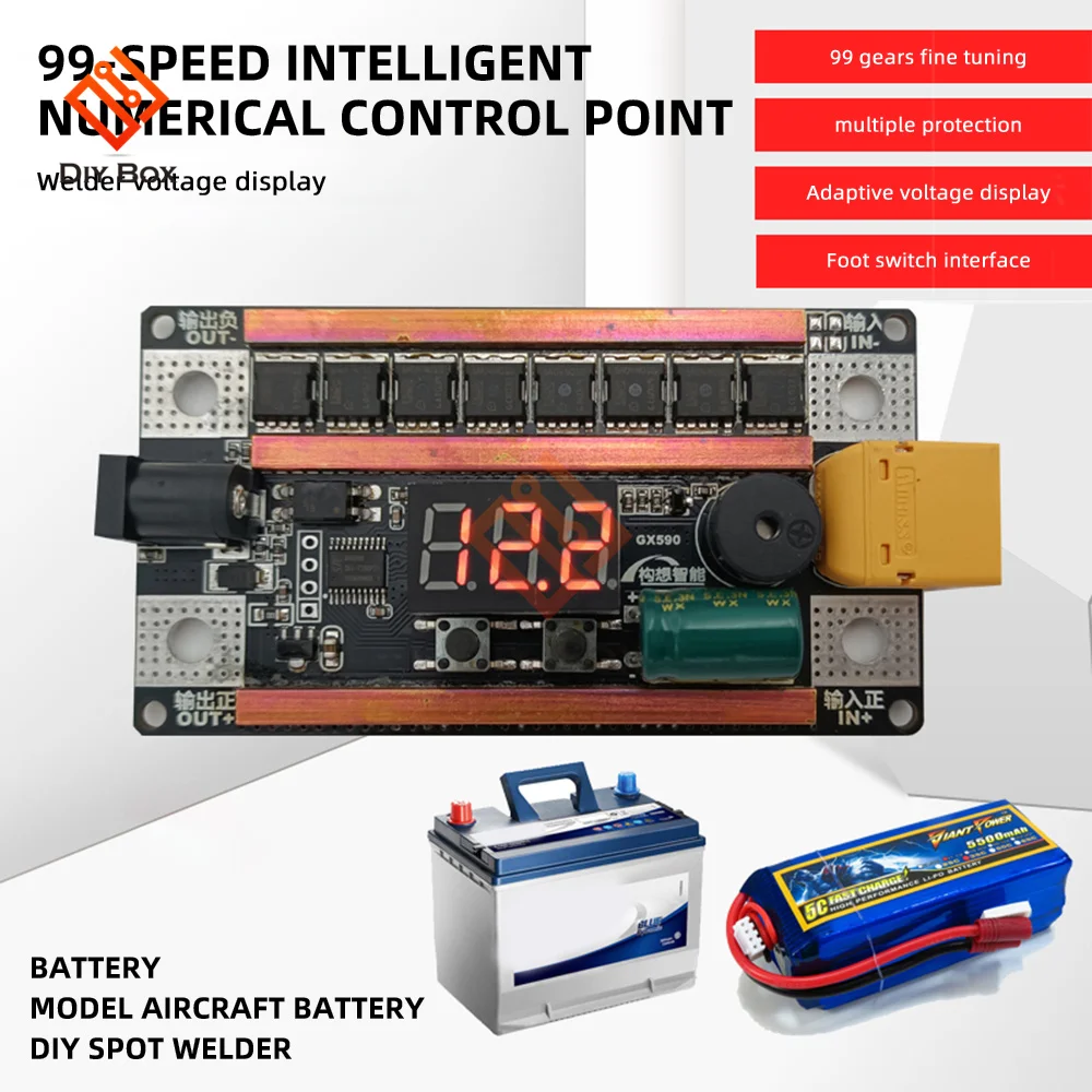 

DC 12V 18650 Lithium Battery Spot Welding Machine Diy Full Set Of Spare Parts Automatic Trigger Full Function Current 100-150A