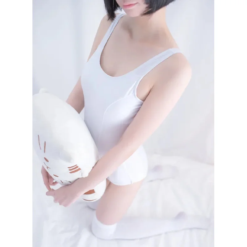 Женский школьный купальник темно-синий и белый sukuizu для милых японских