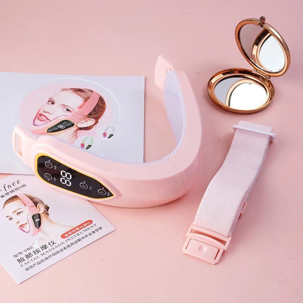 

Светодиодный для лифтинга лица, LED фотонная терапия, вибрирующий V-образный Массажер для похудения лица, быстрое бритье, двойная лицевая щек...