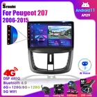 Автомагнитола на Android 11 для Peugeot 207 CC 2006-2015 мультимедийный видеоплеер 2 Din DVD аудио колонки Carplay стерео аксессуары