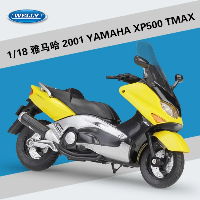 

WELLY 1:18 2001 YAMAHA XP500 TMAX Model Car Simulation Alloy Metal Toy Motorcycle Children's Toy Gift Collection