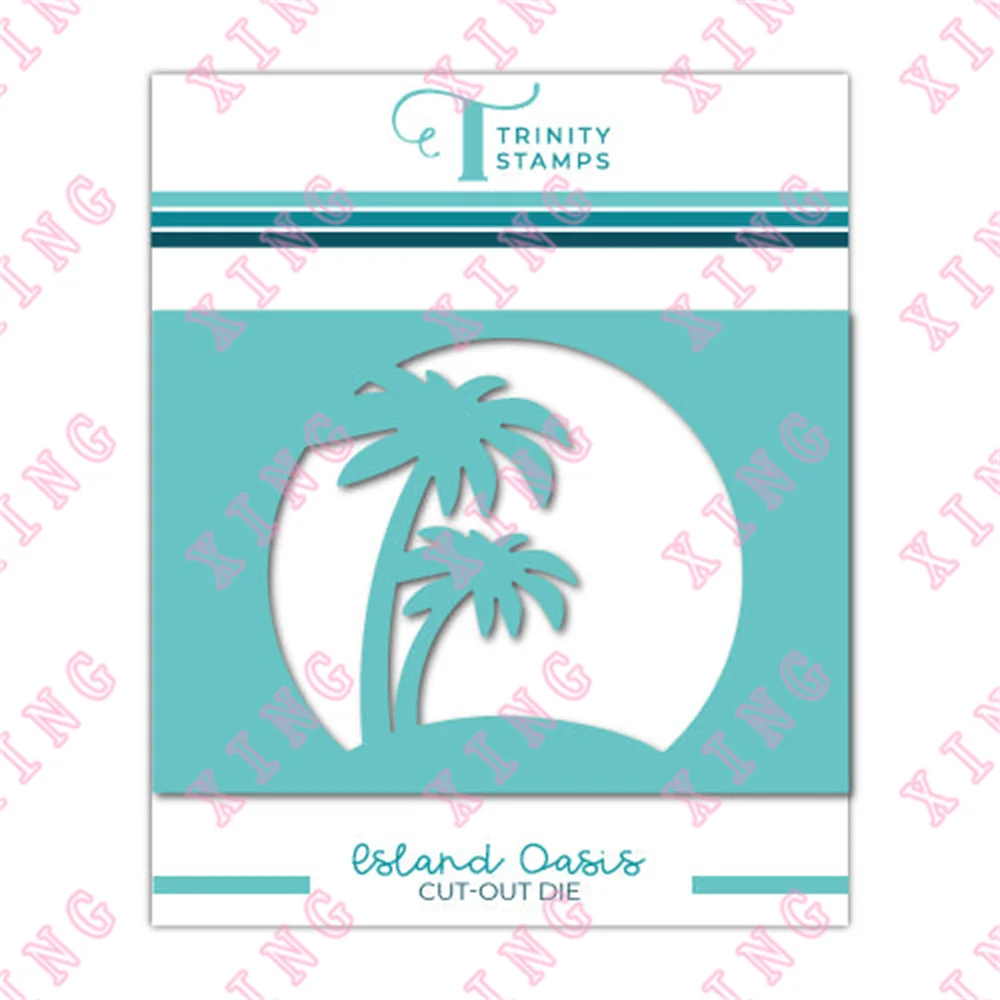 

Newest Scrapbook Embossing Decoration Metal Cutting Dies island Oasis Cut out Die Diy Gift Card Craft Knife Blade Punch Cut Dies