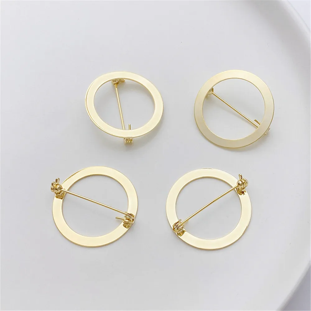 

1pcs 14K Gold Wrap Color Ring shaped Large Breast Pin DIY Handmade Corolla Pin Jewelry Material Accessories