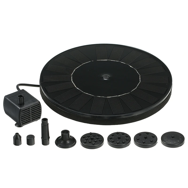 

JFBL насос для фонтанов на солнечной батарее, 2,8 Вт Циркулярный водяной насос на солнечной батарее, с 6 насадками, подходит для украшения пруда ...