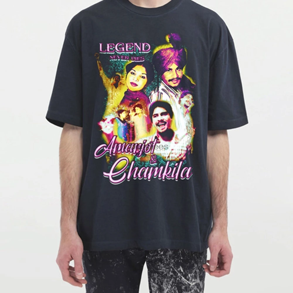 Винтажная Футболка CHAMKILA одежда панджаби певец Desi индийская рубашка рубашки |