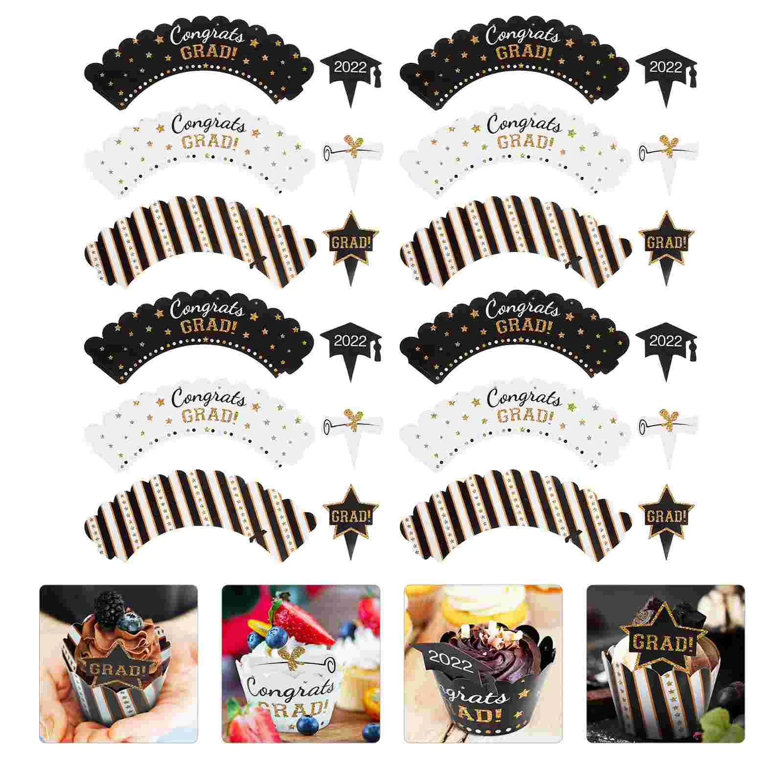 3 набора для выпускного торта искусственная бумага украшение хлебобулочных