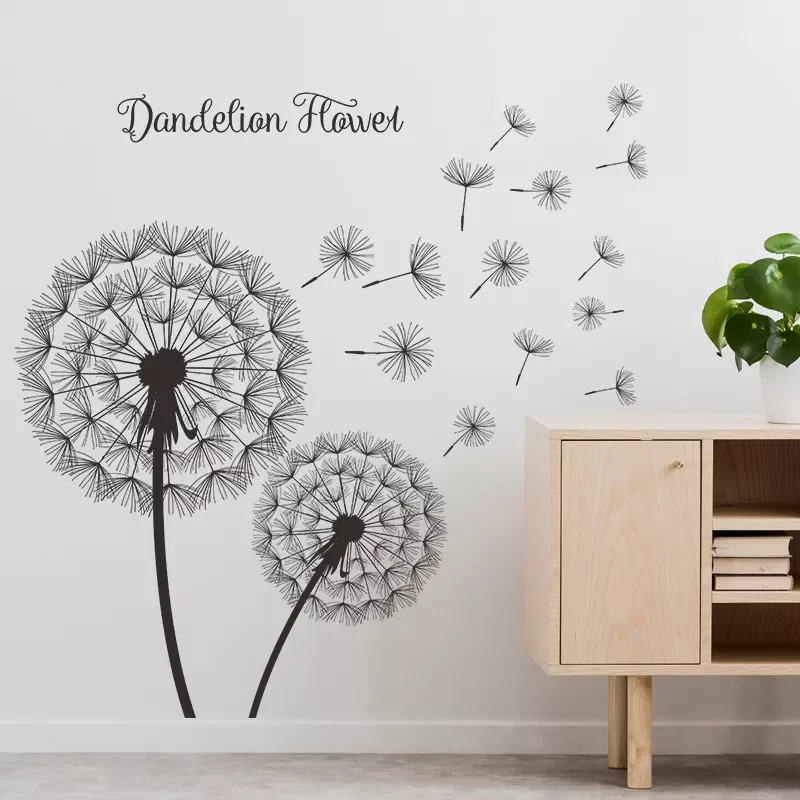 

NEW2022 Beautiful Flying Dandelions Wall Stickers Living Room Bedroom Entrance Home Decoration Wallpaper Art Decals Removable St