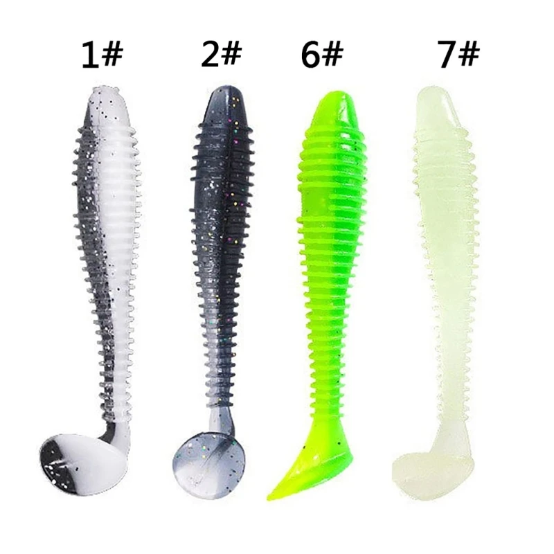 

10 Pcs Soft Lures Worm Baits Soft Plastic Lures Paddle Tail Swimbaits Fishing Tackle Lures for Freshwater Saltwater