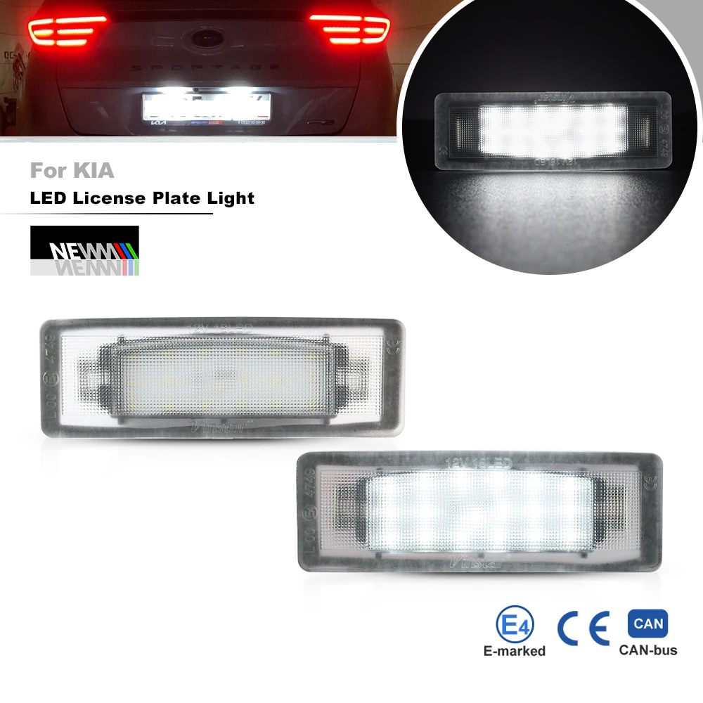 

2x For Kia Sportage Ceed Optima ProCeed Magentis Canbus LED License Plate Lights Rear Tag Lamps Car Registration Parking Lights