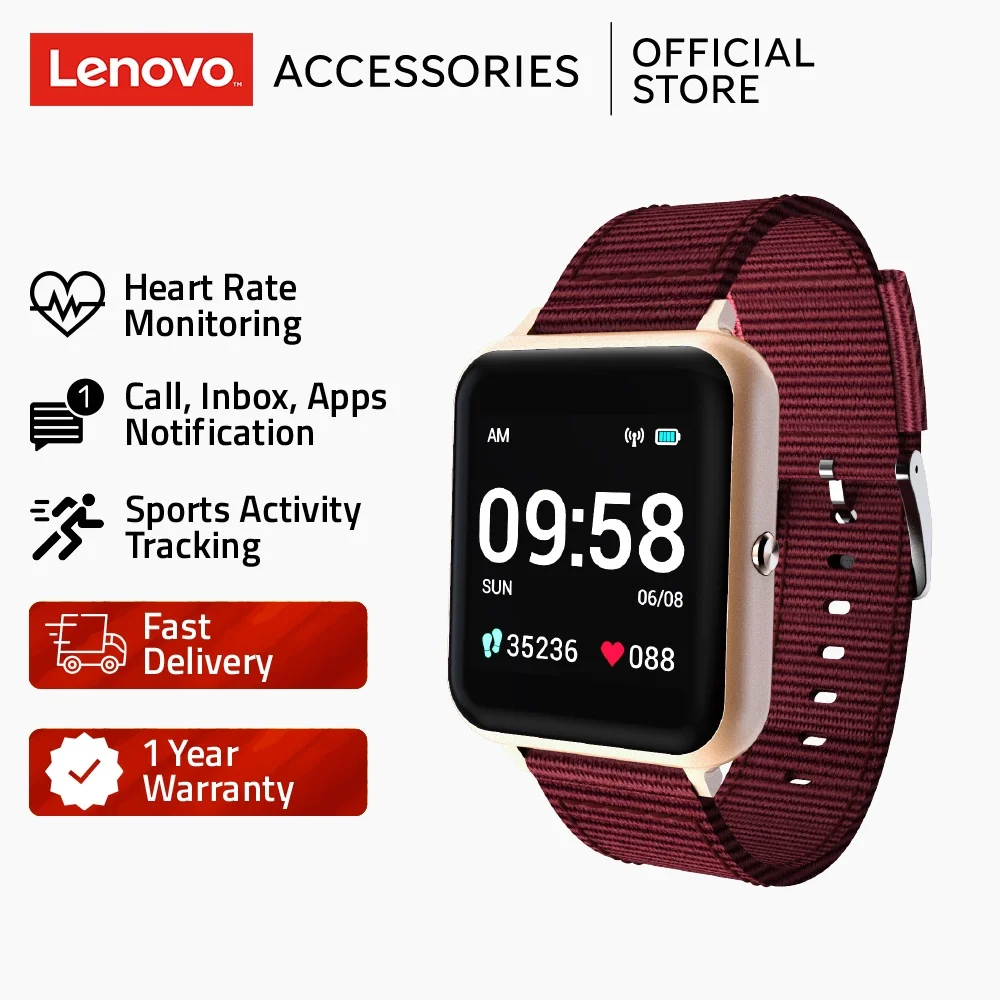

Lenovo S2 Smart Watch Color Touchscreen, Water Resistant, Heart Rate Sensor, 1 Year Warranty, Sports Mode