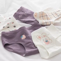 womens panties soft and comfortable cotton breathable panties strawberry rabbit cartoon pattern panties for girls hot sale
