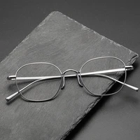 japanese handmade eyeglasses men pure titanium glasses frame small face round rim brand design fashion woman myopia eyewear lens