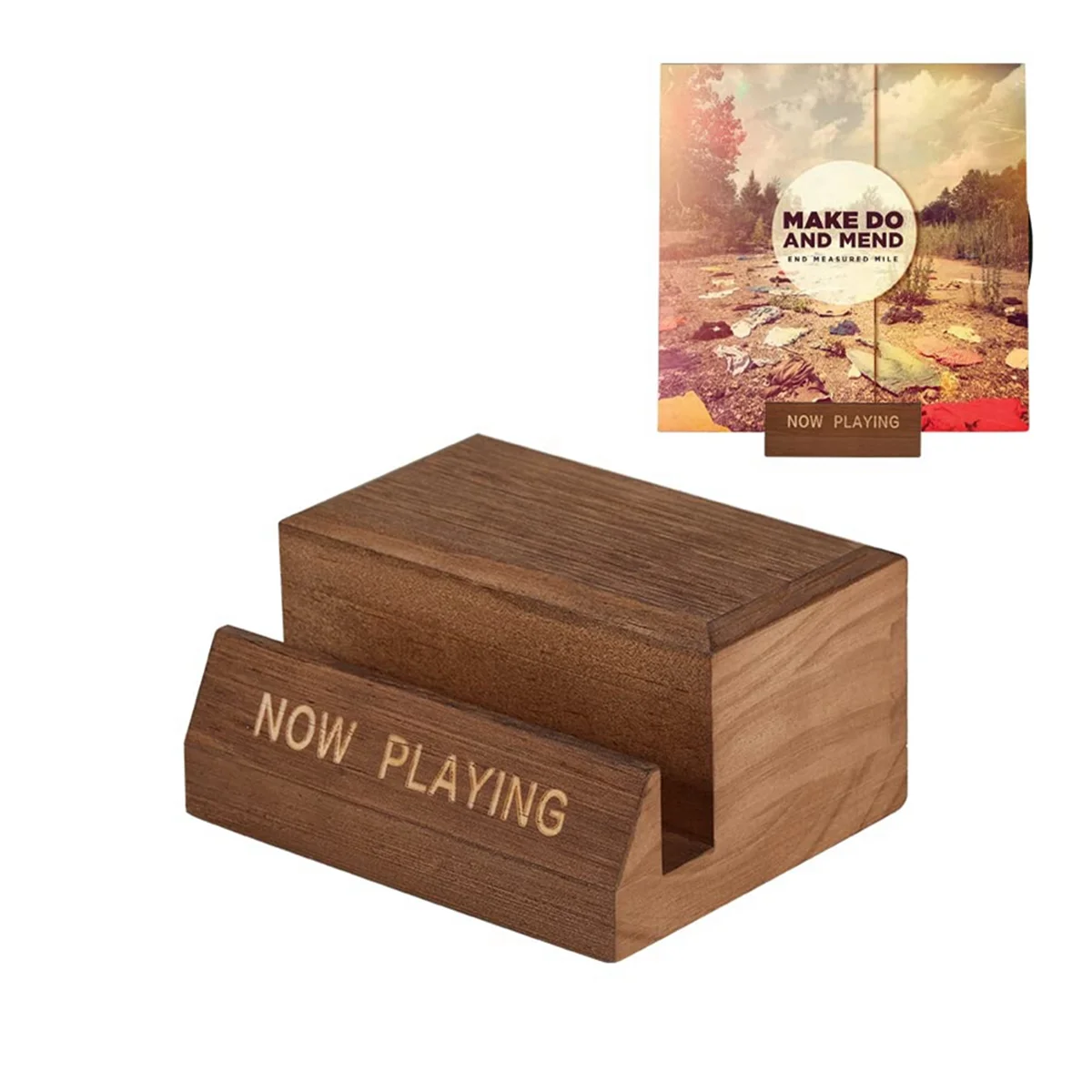 Деревянный держатель виниловой пластины Подставка для дисплея - Настольный