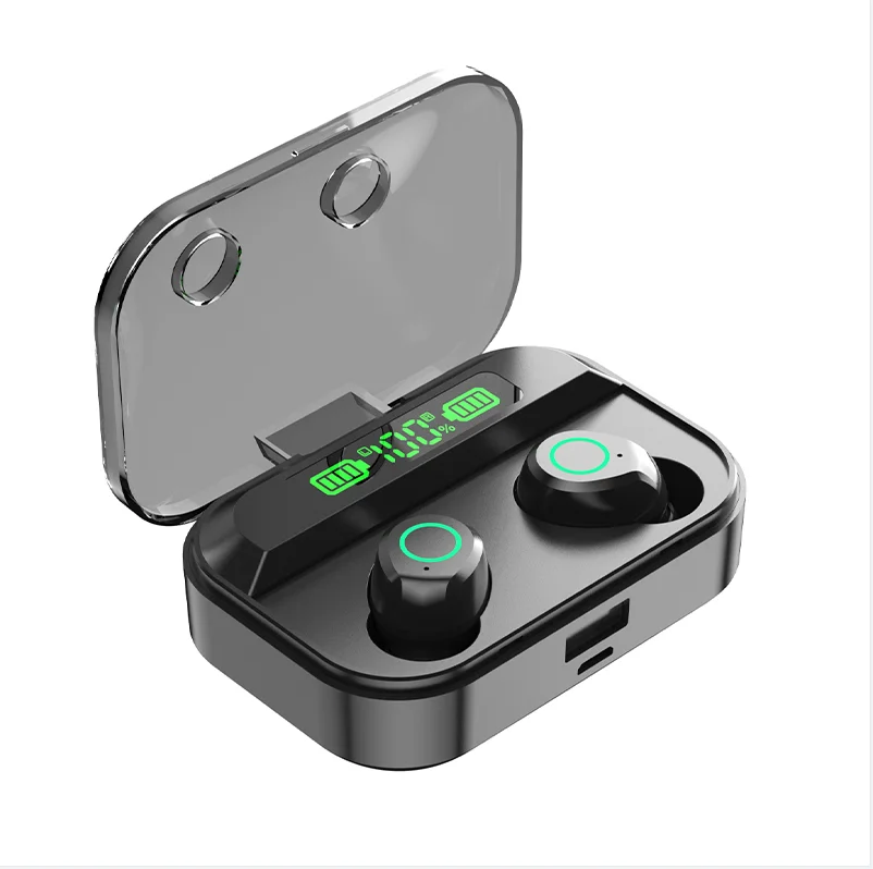 

TG02 800mah Charging Box Earphone Wireless Earbud Case Tooth TWS Noise Cancelling Waterproof Blue LED White Black Audifonos ABS