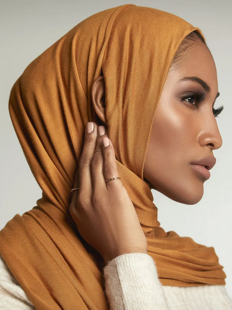 Эластичный стильный женский мусульманский тюрбан с отверстиями для ушей удобная