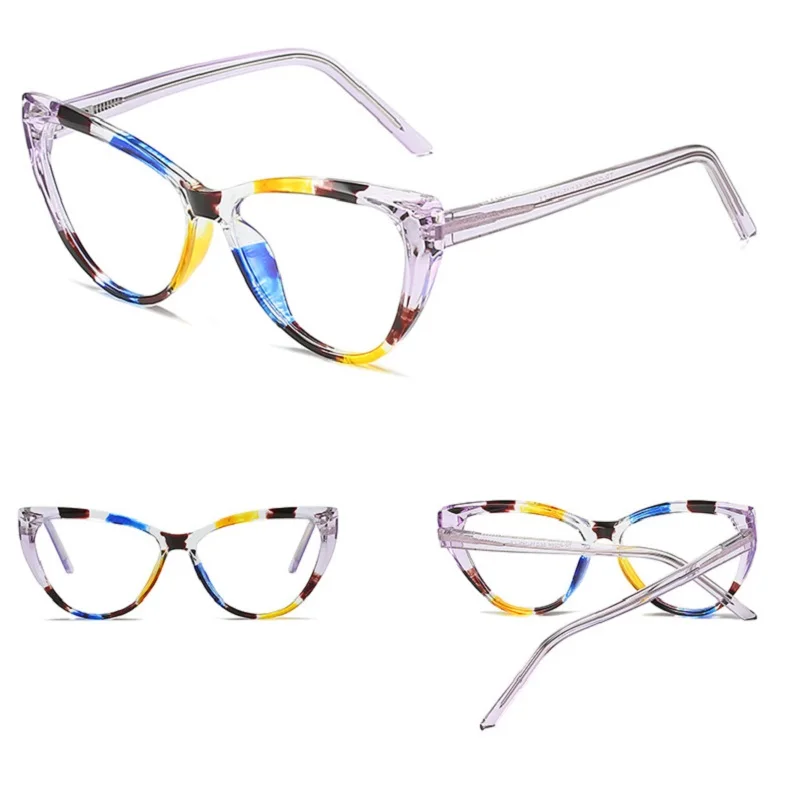 

Retro cat eye anti-blue light glasses women makeup-free fashion eyeglasses frame transparent jelly Transparent Clear Eyewear