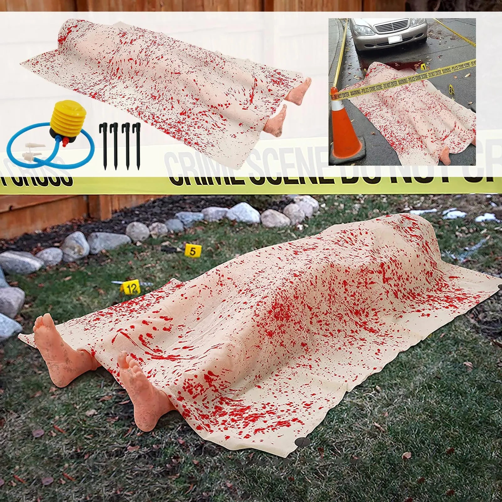 

Украшения на Хэллоуин, смерти, травмы, страшные искусственные трупы, Хэллоуин, искусственные украшения для дома