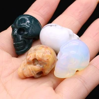 33mm skull ornament turquoise opal agate natural stone reiki healing mineral diy jewelry making home decor christmas gift party