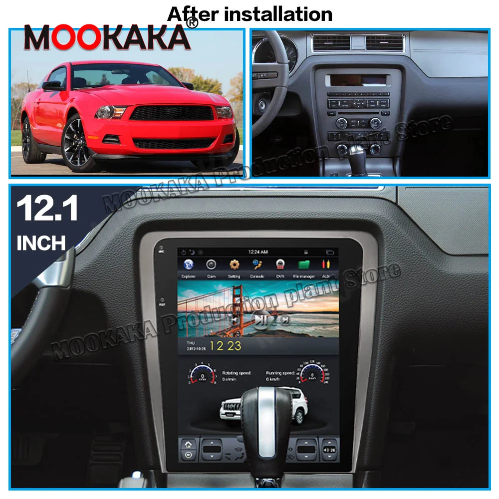 

12,1 "для Ford Mustang 2010-2014 Android Радио мультимедийный автомобильный Кассетный рекордер стереоплеер Тесла GPS навигация головное устройство Carplay